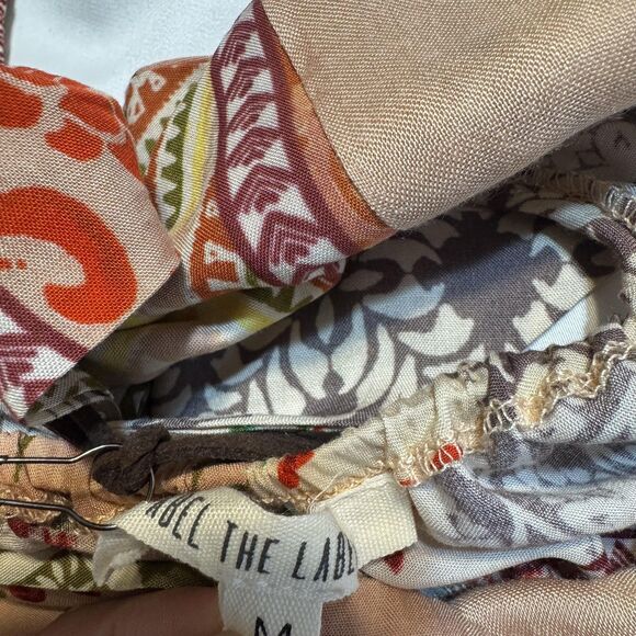 ATL The Label Dress Gypsiana ruffle ladies M Pink Boho Patchwork Maxi Rayon - Picture 13 of 15